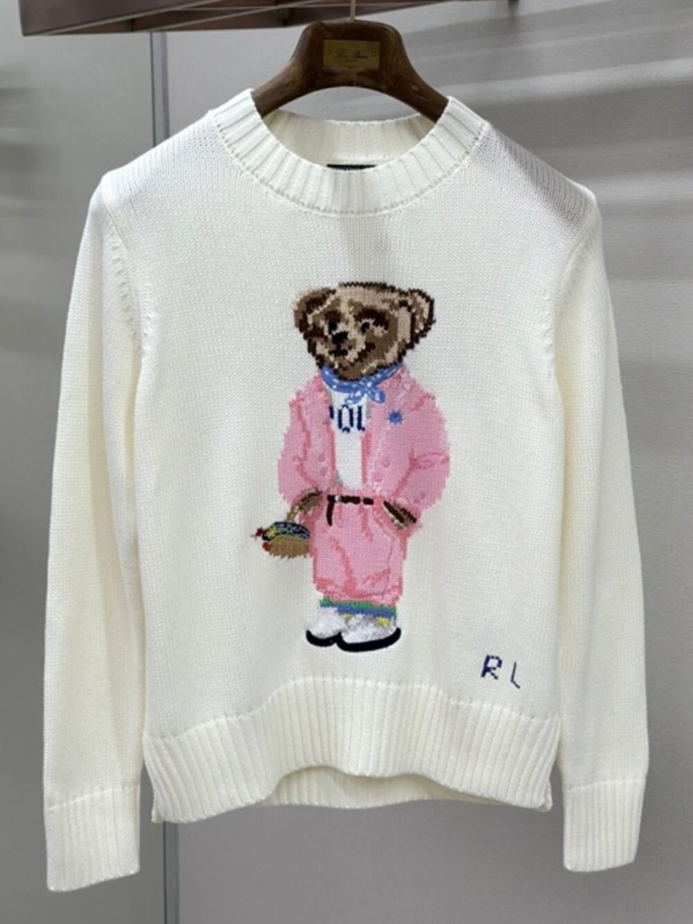 Polo Ralph Lauren Cream Picnic Bear Knit Sweate